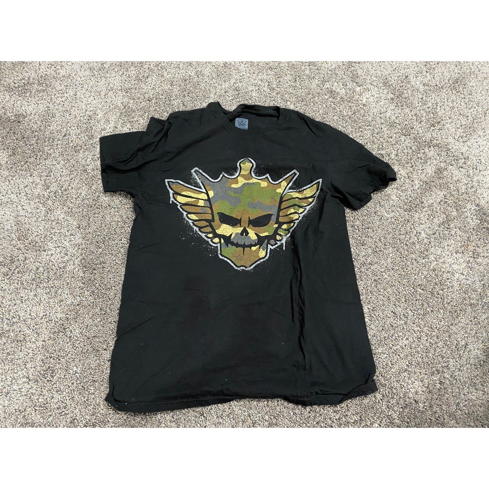 WWE Cody Rhodes American Nightmare Camo Skull Graphic T-Shirt Black Small Exc
